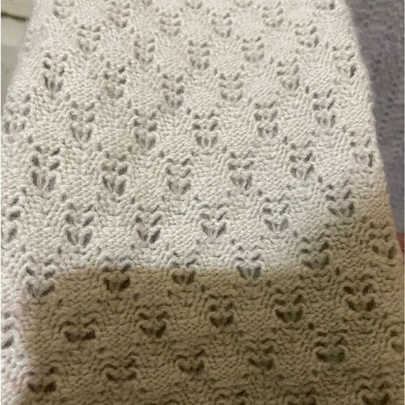 Sleeping On Snow Medium Pointelle Knit Long Cardigan Sage Angora Lamb Wool Blend - Picture 6 of 11